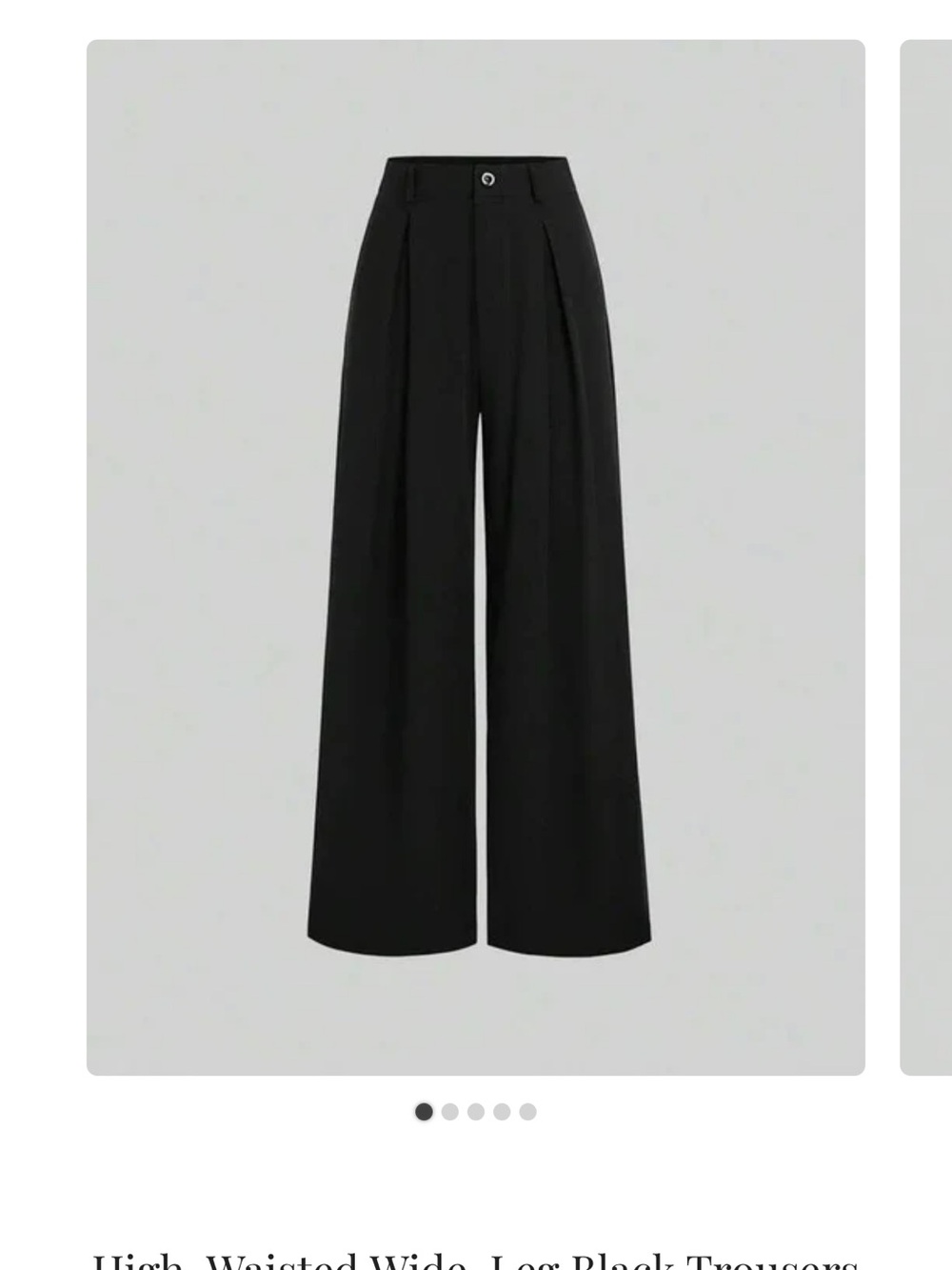 La Femme Black High-Waisted Wide Leg Pants
